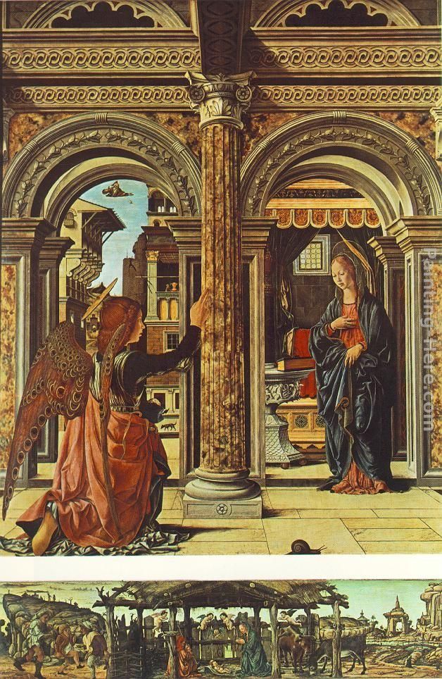 Francesco del Cossa Annunciation and Nativity (Altarpiece of Observation)